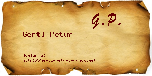 Gertl Petur névjegykártya